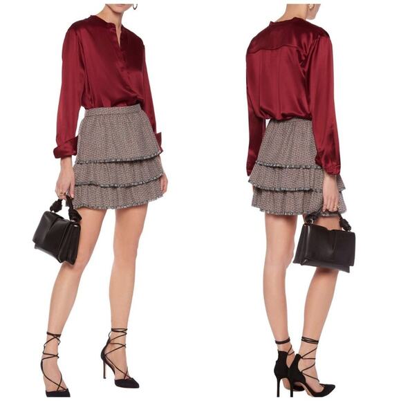 Sonia Rykiel Layered Ruffle Wool-Tweed Mini Skirt - Picture 1 of 12
